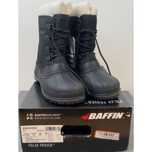 Baffin Bobcaygeon Womens Insulated Waterproof Boots Size 11 Black - Picture 1 of 9